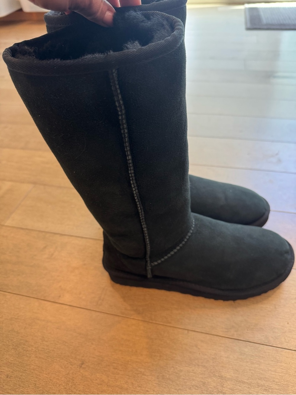 UGG Tall Black Suede Winter Boots